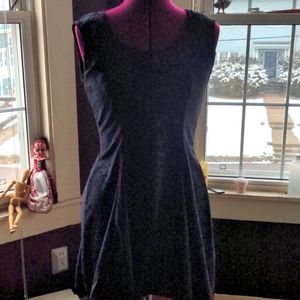 Crushed velvet short black dress